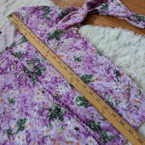 J. CREW floral knit cardigan sweater xs small - Picture 7 of 10